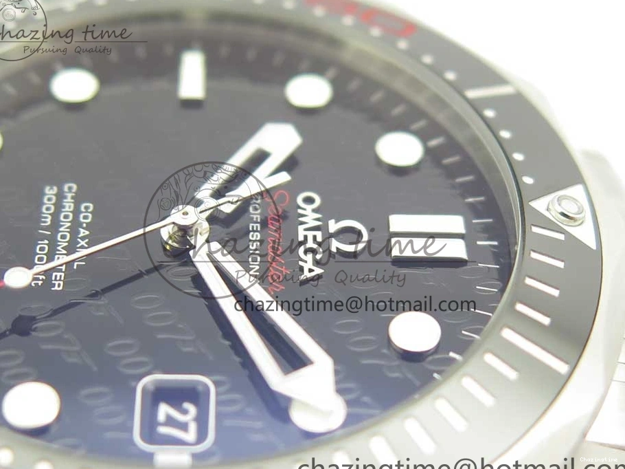 0518 Seamaster 300M Chronometer SS “007” Limited Edition OMF 1:1 Best Edition on SS Bracelet A2824 (Black Balance Wheel) V Seasonal 7952